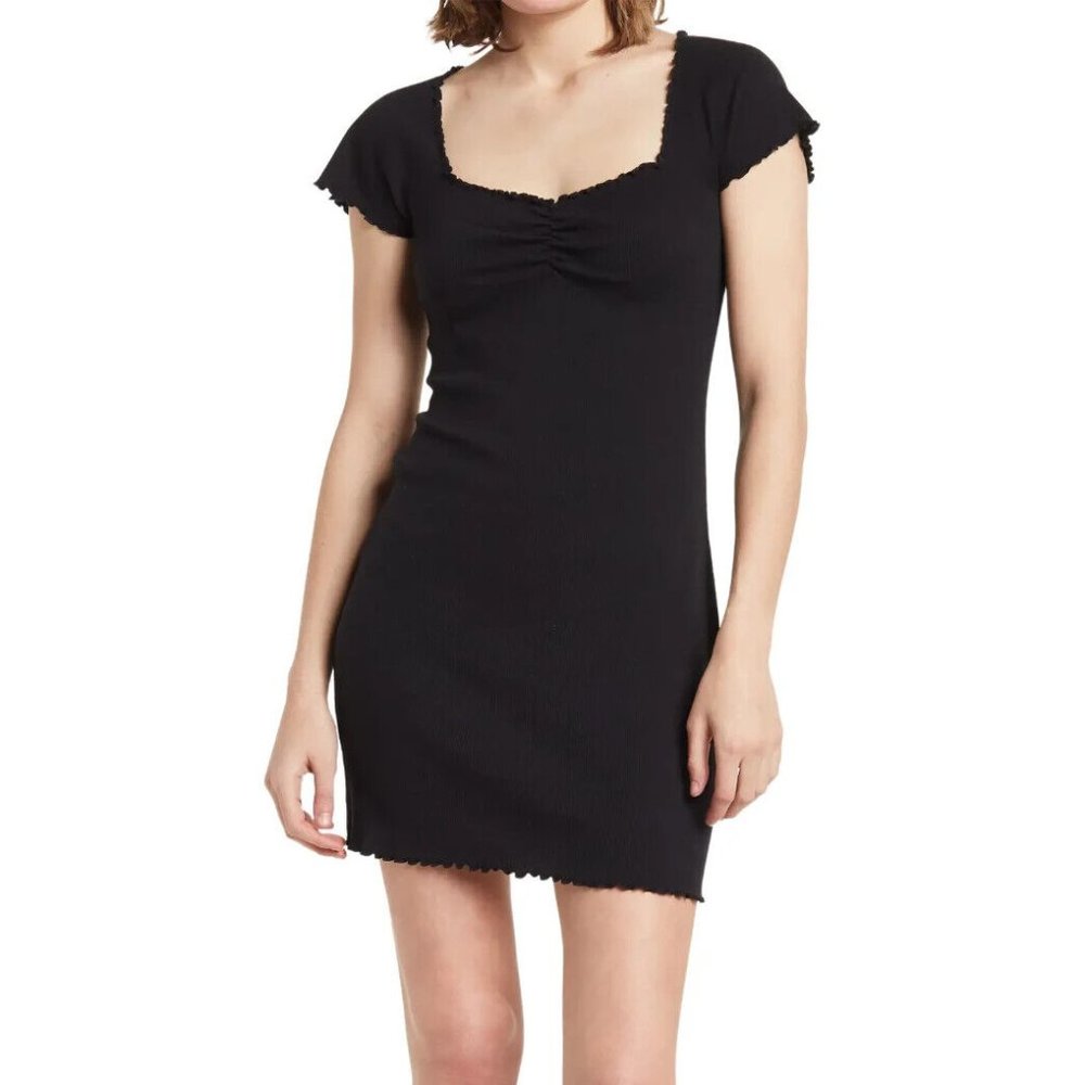 Abound Women's Lettuce Edge Short Sleeve Mini Dress